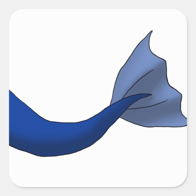 Sticker Carré Queue de sirène couleur avec Arrière - plan blanc (Devant)