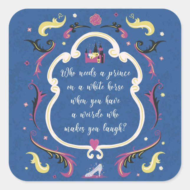 Sticker Carré Qui a besoin d'un prince ? (Devant)