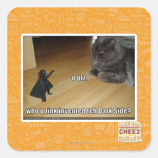 Sticker Carré Qui a inventé le côté obscur ? (Devant)