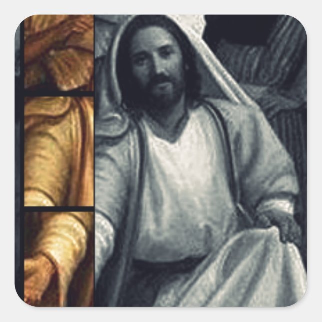 Sticker Carré Qui Dites-Vous Que JE SUIS ? (Devant)