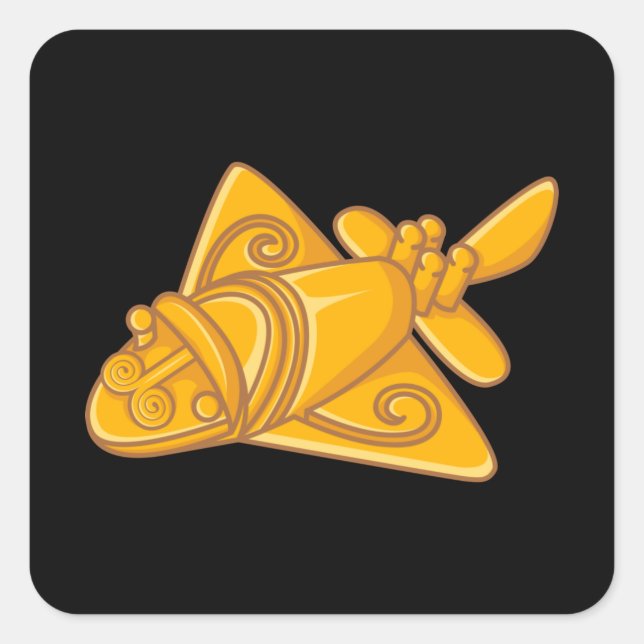 Sticker Carré QUIMBAYA AVION Théoriste Alien ancien Quimbaya (Devant)