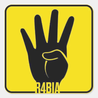 Sticker Carré R4BIA, free egypt, Stop Killing Innocent