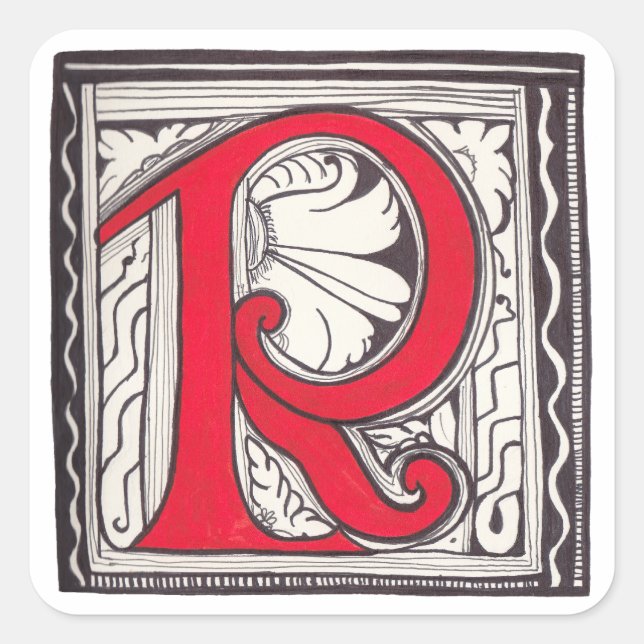 STICKER CARRÉ R - MINIATURE (Devant)