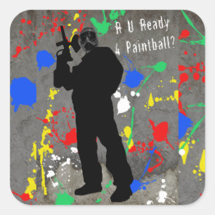 Sticker Carré R U Ready 4 Paintball?