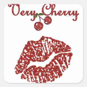 Sticker Carré RAB Rockabilly Très Cerise Kiss