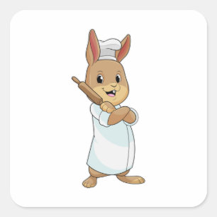 Sticker Carré Rabbit comme boulon avec broche