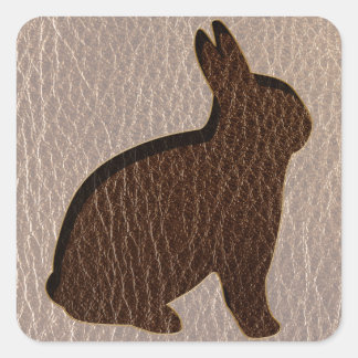 Sticker Carré Rabbit en cuir doux