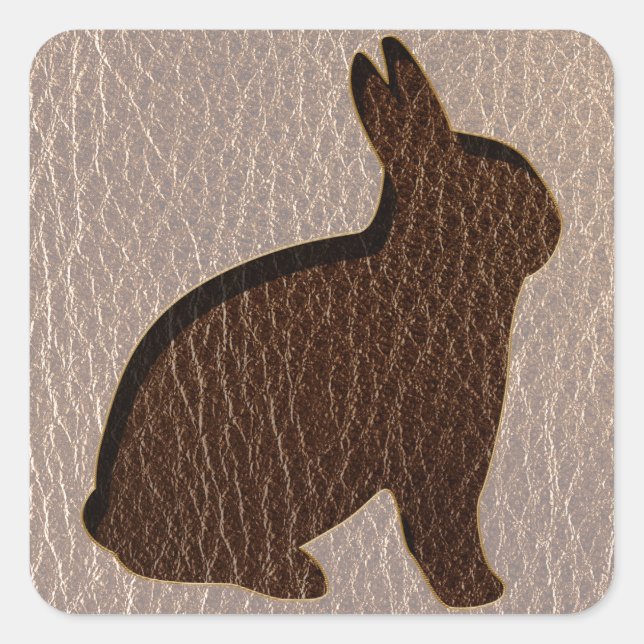 Sticker Carré Rabbit en cuir doux (Devant)