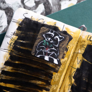 Sticker Carré Raccoon Turnip Art