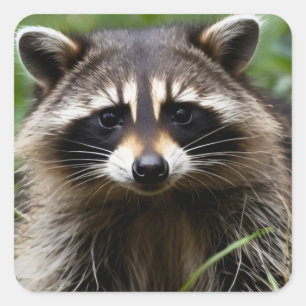 Sticker Carré Racoon