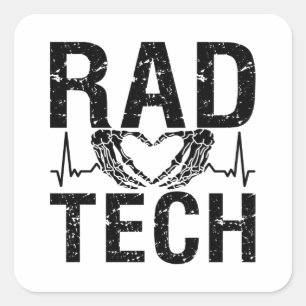Sticker Carré Rad Tech Medicine Technologist Xray Radiology Tech