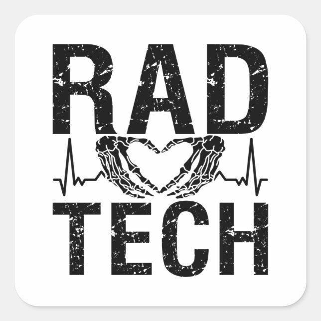 Sticker Carré Rad Tech Medicine Technologist Xray Radiology Tech (Devant)