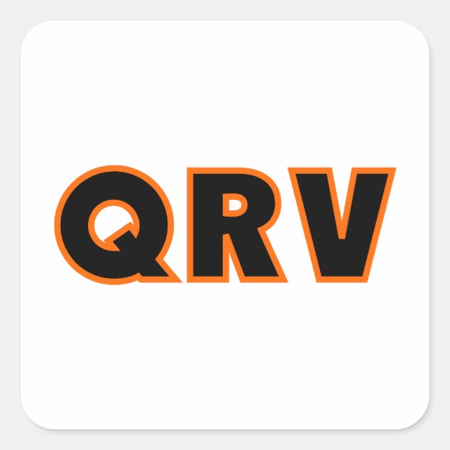 Sticker Carré Radio jambon amateur QRV (Devant)