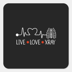 Sticker Carré Radiologie Live Love Radiologue