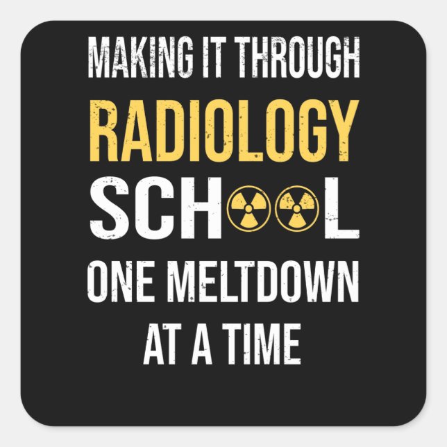 Sticker Carré Radiologiste étudiant en technicien en santé radio (Devant)
