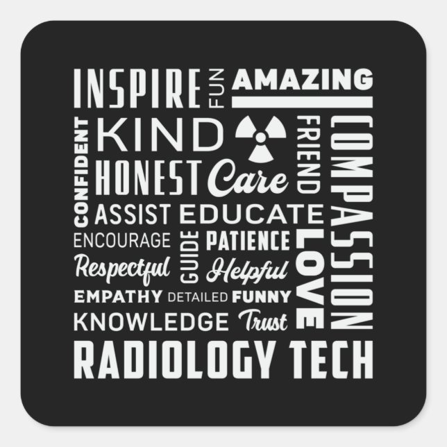 Sticker Carré Radiology Tech Technologist Rad Tech X-Ray Techs (Devant)