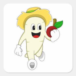 Sticker Carré Radish comme fermier avec des fruits