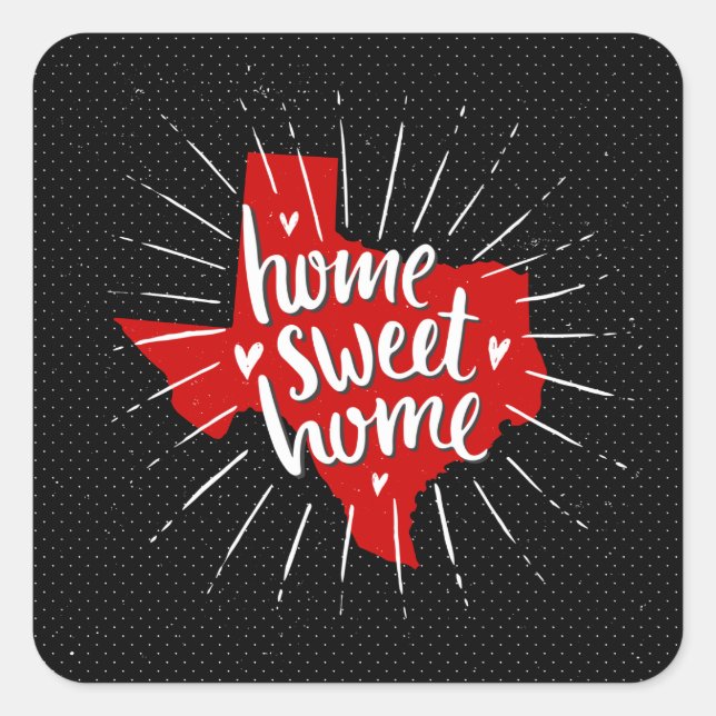 Sticker Carré Raider Red and Black Home, Sweet Home Texas (Devant)