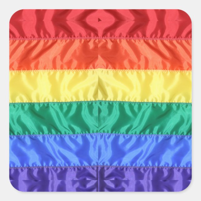 Sticker Carré Rainbow Flag Gay pride LGBTQ L'amour LGBT (Devant)
