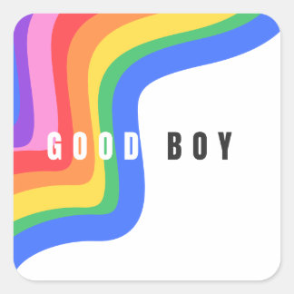 Sticker Carré Rainbow Good Boy - Sticker, Fun Gay pride Icon