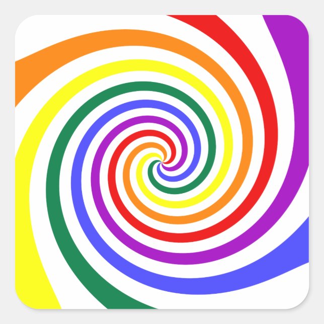 Sticker Carré Rainbow Lollipop (Devant)