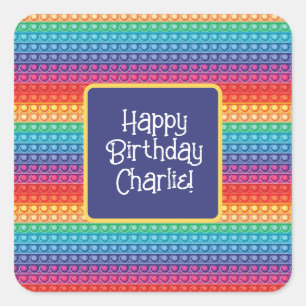 Sticker Carré Rainbow Pop It Fidget Toy Motif Personnalisé
