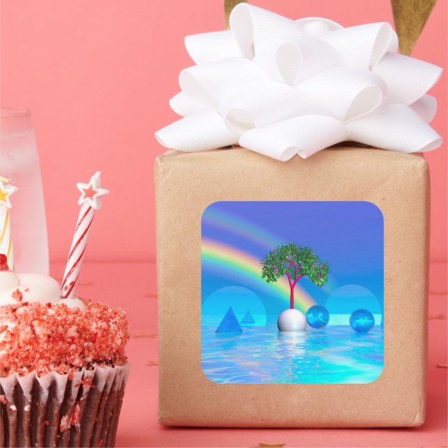 Sticker Carré Rainbow Tree (Fête)