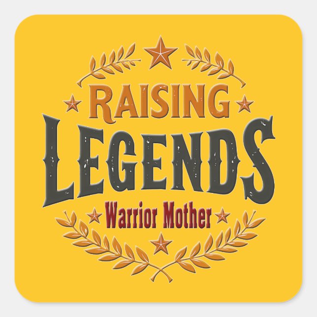 Sticker Carré Raising Legends – Warrior Mother Design (Devant)