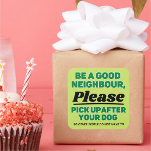 Sticker Carré Ramassez les Excréments de Votre Chien