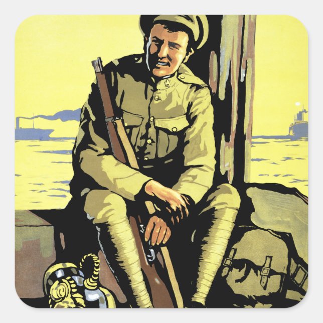 Sticker Carré Ramenez-le chez lui avec le prêt de la victoire (Devant)