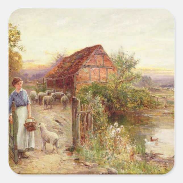 Sticker Carré Ramenez le mouton à la maison (Devant)