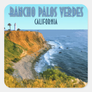 Sticker Carré Rancho Palos Verdes California Point Vicente