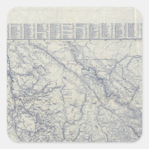 Sticker Carré Rand McNally Official 1925 Auto Trails Map 2