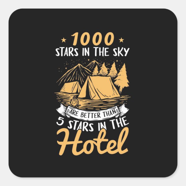 Sticker Carré Randonnée 1000 Étoiles Dans Le Ciel (Devant)