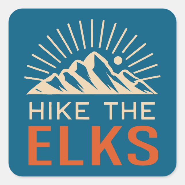 Sticker Carré Randonnée dans les Elk Mountains Sunburst (Devant)