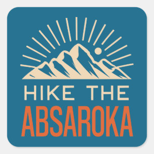 Sticker Carré Randonnée dans les montagnes Absaroka Sunburst