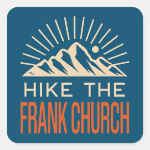 Sticker Carré Randonnée L'Église Frank Wilderness Idaho Sunburst