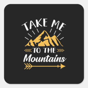 Sticker Carré Randonnée M'Emmène À La Montagne