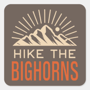 Sticker Carré Randonner Les Bighorns Wyoming Sunburst