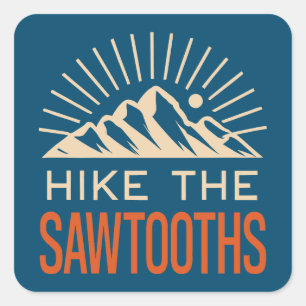 Sticker Carré Randonner Les Sawtooths Idaho Sunburst