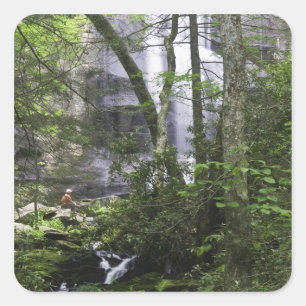 Sticker Carré Randonneur admire Falls Branch Falls