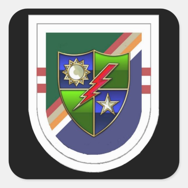 Sticker Carré Ranger 2nd Bn Beret Flash (ancien) avec DUI Sticke (Devant)