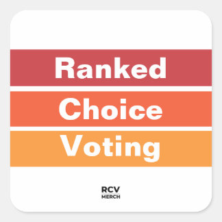 Sticker Carré Ranked Choice Voting 3 Stripes