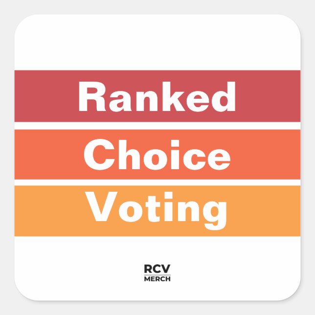 Sticker Carré Ranked Choice Voting 3 Stripes (Devant)