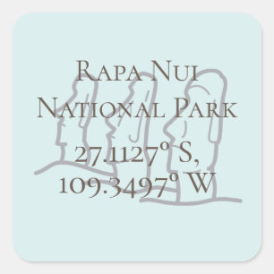 Sticker Carré Rapa Nui Latitude & Longitude