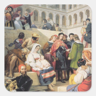 Sticker Carré Raphael à Vatican, 1832 (huile sur la toile)