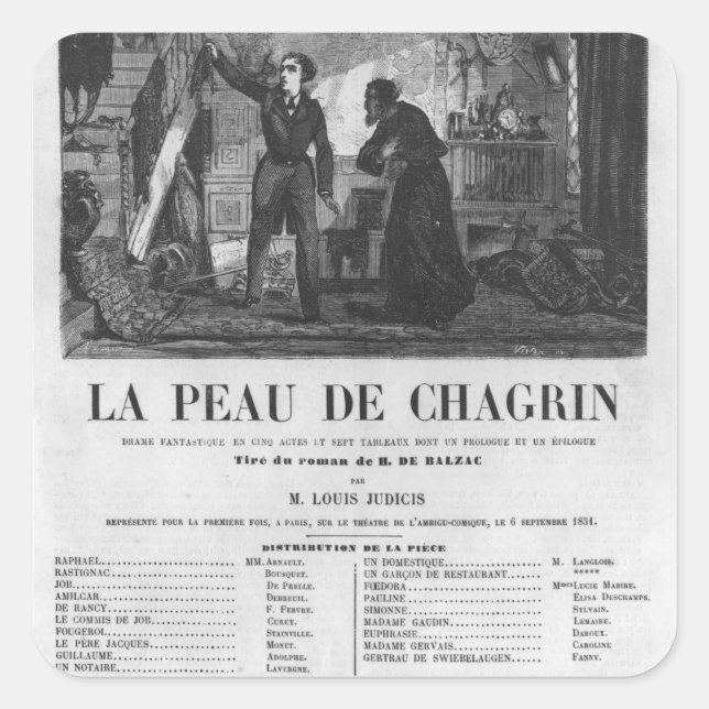 Sticker Carré Raphael de Valentin et le commerçant (Devant)