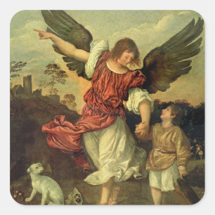 Sticker Carré Raphael et Tobias, 1507-8 (huile sur le panneau)