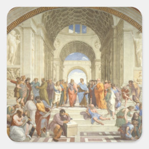 Sticker Carré Raphael - L'École d'Athènes