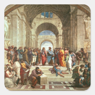 Sticker Carré Raphael - L'École d'Athènes